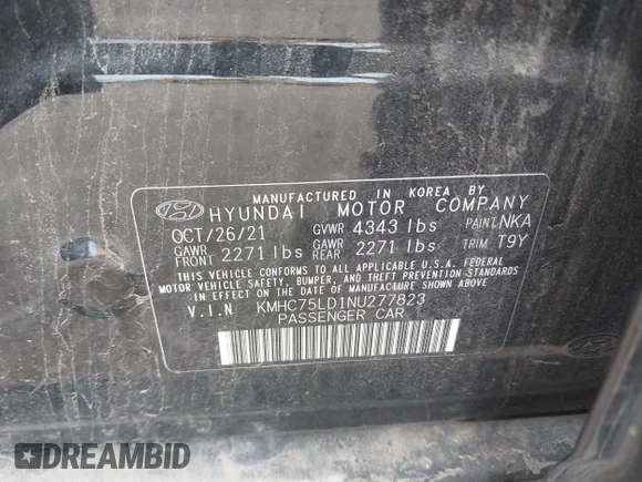 ✅ 2022 Hyundai Ioniq SEL • VIN: KMHC75LD1NU277823 • Lot: 43275755. Wystawiony na IAAI z przebiegiem 63 148 mil. Bezpłatny archiwum sprzedaży aukcyjnych z USA i szczegółowy raport historii pojazdu na DreamBid. Zdjęcie 9.
