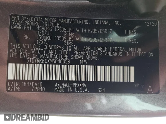 ✅ 2021 Toyota Sienna XLE • VIN: 5TDYRKECXMS010058 • Lot: 66481592. Wystawiony na Copart z przebiegiem 21 151 mil. Bezpłatny archiwum sprzedaży aukcyjnych z USA i szczegółowy raport historii pojazdu na DreamBid. Zdjęcie 13.