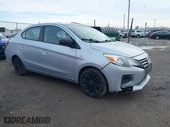 ✅ 2022 Mitsubishi Mirage ES • VIN: ML32FUFJ9NHF05421 • Лот: 44395790. Опубліковано раніше на IAAI з пробігом 69 583 миль. Безкоштовний доступ до архіву аукціонних продажів зі США та докладний звіт про історію автомобіля на DreamBid. Зображення 1.
