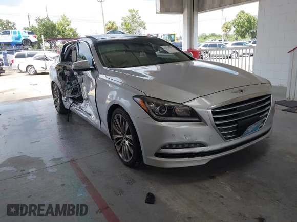 ✅ 2017 Genesis G80 Ultimate • VIN: KMHGN4JF3HU182965 • Lot: 42847285. Listed on IAAI with 147,790 mi. Free auction sales archive from the USA and detailed vehicle history report at DreamBid. Image 1.