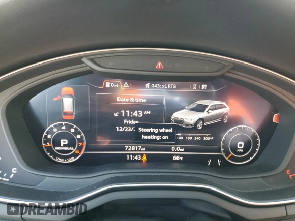 ✅ 2018 Audi A4 allroad Prestige • VIN: WA19NAF41JA152657 • Lot: 71937332. Wystawiony na Copart z przebiegiem 72 817 mil. Bezpłatny archiwum sprzedaży aukcyjnych z USA i szczegółowy raport historii pojazdu na DreamBid. Zdjęcie 9.