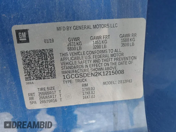 ✅ 2019 Chevrolet Colorado 2WD Z71 • VIN: 1GCGSDEN2K1215008 • Лот: 44258447. Опубліковано раніше на IAAI з пробігом 29 973 миль. Безкоштовний доступ до архіву аукціонних продажів зі США та докладний звіт про історію автомобіля на DreamBid. Зображення 9.