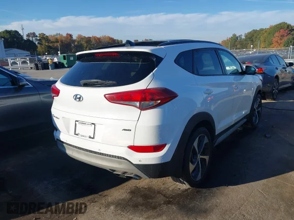 ✅ 2018 Hyundai Tucson Limited • VIN: KM8J3CA25JU687091 • Lot: 43621444. Wystawiony na IAAI z przebiegiem 63 022 mil. Bezpłatny archiwum sprzedaży aukcyjnych z USA i szczegółowy raport historii pojazdu na DreamBid. Zdjęcie 4.