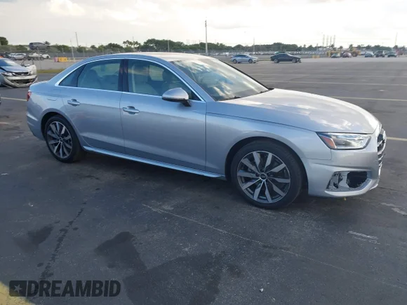 ✅ 2024 Audi A4 Premium • VIN: WAUABAF42RN004420 • Lot: 44099676. Listed on IAAI with 3,863 mi. Free auction sales archive from the USA and detailed vehicle history report at DreamBid. Image 1.