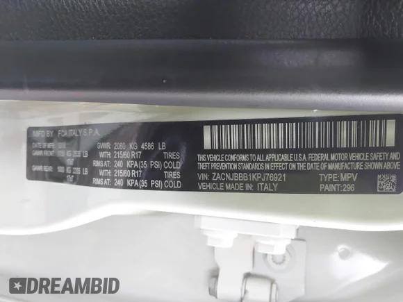 ✅ 2019 Jeep Renegade Latitude • VIN: ZACNJBBB1KPJ76921 • Lot: 44372263. Wystawiony na IAAI z przebiegiem 91 616 mil. Bezpłatny archiwum sprzedaży aukcyjnych z USA i szczegółowy raport historii pojazdu na DreamBid. Zdjęcie 9.