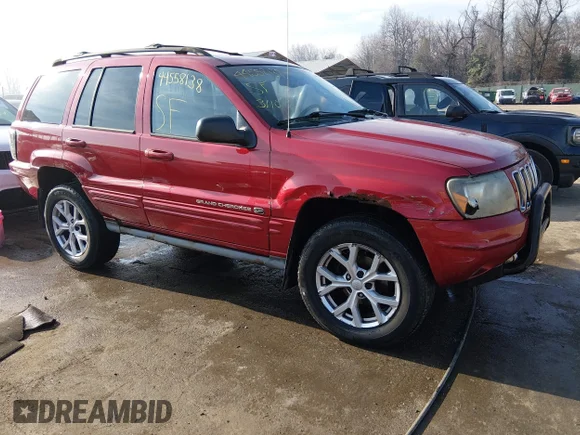 ✅ 2002 Jeep Grand Cherokee Overland • VIN: 1J8GW68J62C239821 • Lot: 44558138. Listed on IAAI with 155,740 mi. Free auction sales archive from the USA and detailed vehicle history report at DreamBid. Image 1.