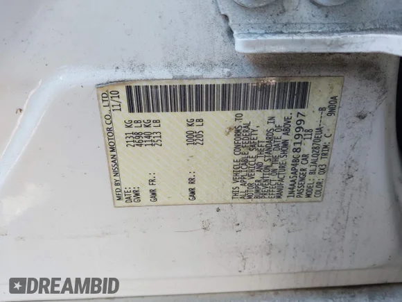 ✅ 2011 Nissan Maxima SV • VIN: 1N4AA5AP4BC819997 • Лот: 44250498. Опубліковано раніше на IAAI з пробігом 101 934 миль. Безкоштовний доступ до архіву аукціонних продажів зі США та докладний звіт про історію автомобіля на DreamBid. Зображення 9.