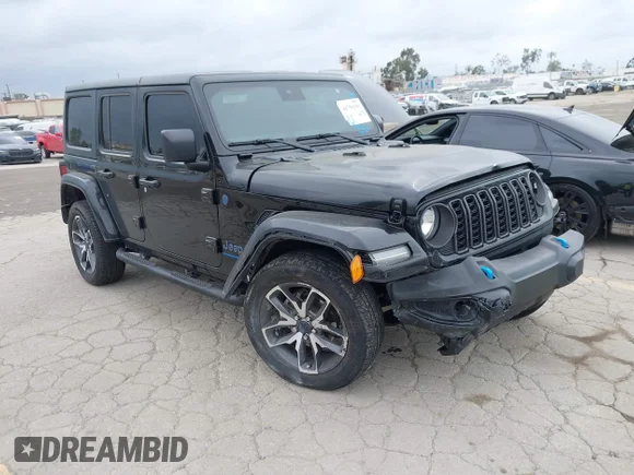 ✅ 2024 Jeep Wrangler Willys • VIN: 1C4RJXN63RW147501 • Lot: 44758193. Listed on IAAI with 18,815 mi. Free auction sales archive from the USA and detailed vehicle history report at DreamBid. Image 1.