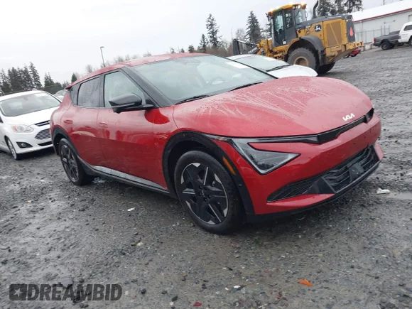 ✅ 2025 Kia EV6 Wind • VIN: 5XYC3DJC2SG009008 • Lot: 44555378. Listed on IAAI with 9,438 mi. Free auction sales archive from the USA and detailed vehicle history report at DreamBid. Image 1.