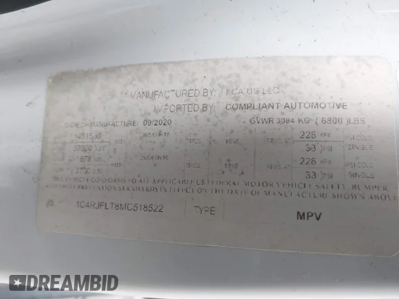 ✅ 2021 Jeep Grand Cherokee Trailhawk • VIN: 1C4RJFLT8MC518522 • Lot: 44507990. Wystawiony na IAAI z przebiegiem 45 399 mil. Bezpłatny archiwum sprzedaży aukcyjnych z USA i szczegółowy raport historii pojazdu na DreamBid. Zdjęcie 9.