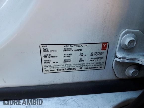 ✅ 2017 Tesla Model S 100D • VIN: 5YJSA1E26HF217149 • Лот: 67242972. Опубликован ранее на Copart с пробегом 77 640 миль. Бесплатный доступ к архиву аукционных продаж из США и подробный отчёт об истории автомобиля на DreamBid. Изображение 12.