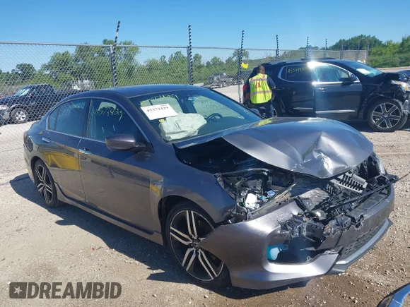 ✅ 2017 Honda Accord Sport • VIN: 1HGCR2F57HA023722 • Lot: 45372429. Listed on IAAI with 99,577 mi. Free auction sales archive from the USA and detailed vehicle history report at DreamBid. Image 1.