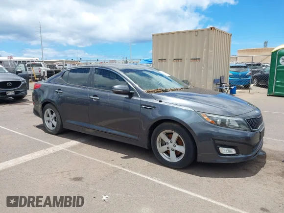 ✅ 2015 Kia Optima LX • VIN: KNAGM4A71F5632049 • Lot: 45643160. Wystawiony na IAAI z przebiegiem 110 512 mil. Bezpłatny archiwum sprzedaży aukcyjnych z USA i szczegółowy raport historii pojazdu na DreamBid. Zdjęcie 1.