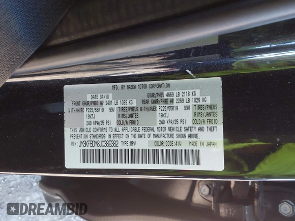 ✅ 2018 Mazda CX-5 Grand Touring • VIN: JM3KFBDM8J0389382 • Lot: 43885064. Wystawiony na IAAI z przebiegiem 51 665 mil. Bezpłatny archiwum sprzedaży aukcyjnych z USA i szczegółowy raport historii pojazdu na DreamBid. Zdjęcie 9.