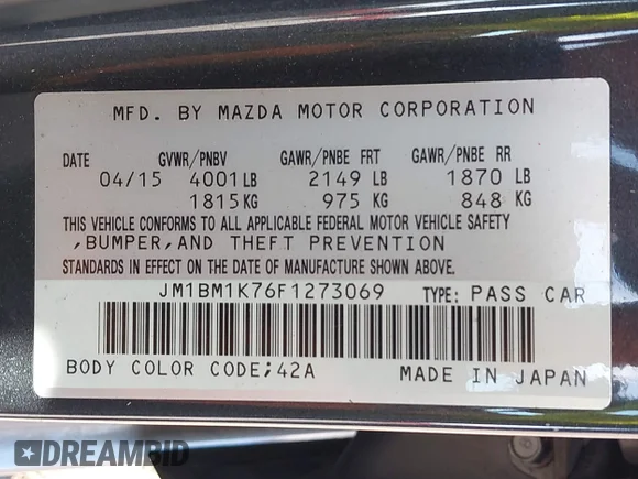 ✅ 2015 Mazda 3 i Sport • VIN: JM1BM1K76F1273069 • Лот: 42789396. Опубликован ранее на IAAI с пробегом 132 452 миль. Бесплатный доступ к архиву аукционных продаж из США и подробный отчёт об истории автомобиля на DreamBid. Изображение 9.