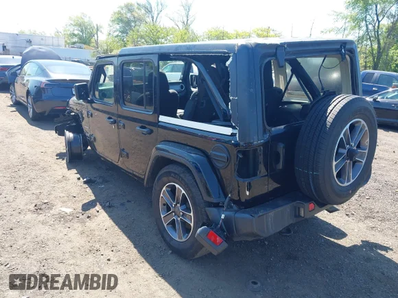 ✅ 2023 Jeep Wrangler Sahara • VIN: 1C4HJXEN0PW695083 • Лот: 45011668. Опубліковано раніше на IAAI з пробігом 51 183 миль. Безкоштовний доступ до архіву аукціонних продажів зі США та докладний звіт про історію автомобіля на DreamBid. Зображення 3.