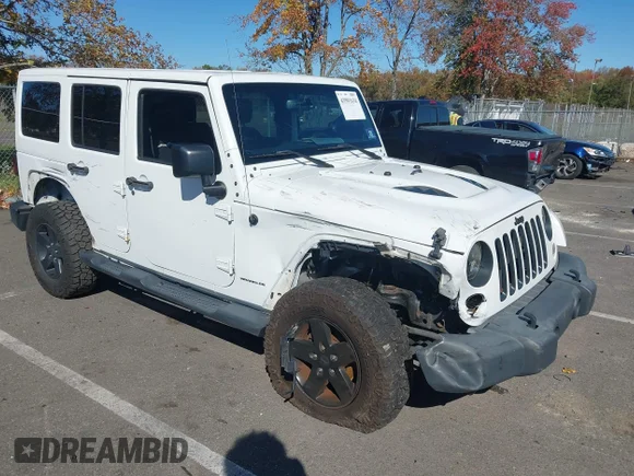 ✅ 2015 Jeep Wrangler Unlimited Sahara • VIN: 1C4BJWEG5FL594686 • Lot: 43501634. Listed on IAAI with 108,028 mi. Free auction sales archive from the USA and detailed vehicle history report at DreamBid. Image 1.