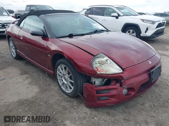✅ 2003 Mitsubishi Eclipse GTS • VIN: 4A3AE75H43E052832 • Lot: 41722158. Listed on IAAI with 159,597 mi. Free auction sales archive from the USA and detailed vehicle history report at DreamBid. Image 1.