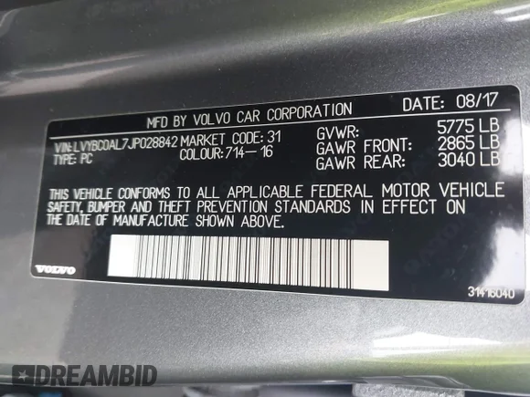 ✅ 2018 Volvo S90 Inscription • VIN: LVYBC0AL7JP028842 • Lot: 43023346. Wystawiony na IAAI z przebiegiem 112 709 mil. Bezpłatny archiwum sprzedaży aukcyjnych z USA i szczegółowy raport historii pojazdu na DreamBid. Zdjęcie 9.