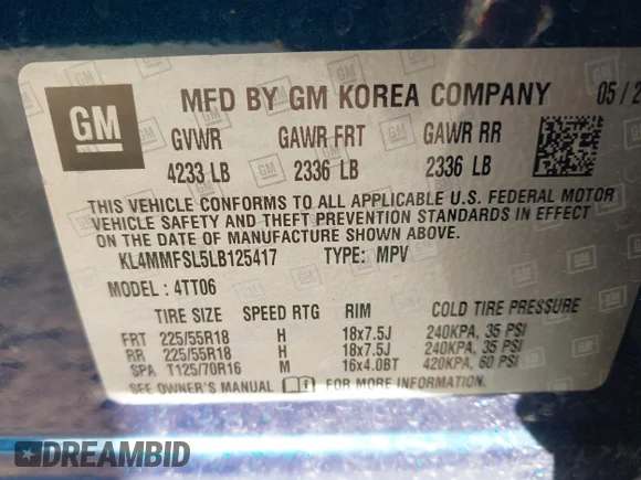 ✅ 2020 Buick Encore GX Essence • VIN: KL4MMFSL5LB125417 • Лот: 43116022. Опубліковано раніше на IAAI з пробігом 18 818 миль. Безкоштовний доступ до архіву аукціонних продажів зі США та докладний звіт про історію автомобіля на DreamBid. Зображення 9.