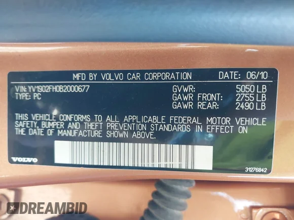 ✅ 2011 Volvo S60 • VIN: YV1902FH0B2000677 • Лот: 45430111. Опубликован ранее на IAAI с пробегом 109 881 миль. Бесплатный доступ к архиву аукционных продаж из США и подробный отчёт об истории автомобиля на DreamBid. Изображение 9.