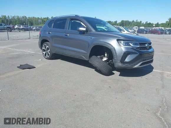 ✅ 2022 Volkswagen Taos SEL • VIN: 3VV2X7B28NM043146 • Lot: 45258008. Listed on IAAI with 80,453 mi. Free auction sales archive from the USA and detailed vehicle history report at DreamBid. Image 1.