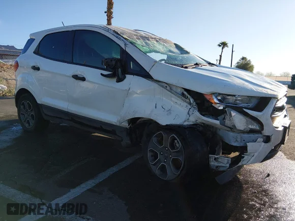 ✅ 2020 Ford EcoSport S • VIN: MAJ3S2FE3LC378196 • Lot: 44555578. Listed on IAAI with 102,574 mi. Free auction sales archive from the USA and detailed vehicle history report at DreamBid. Image 1.
