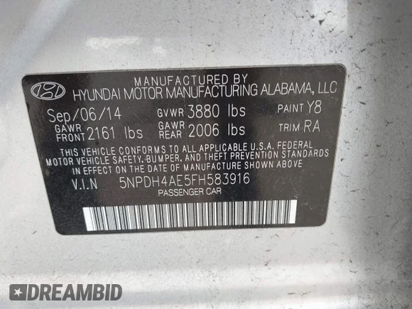 ✅ 2015 Hyundai Elantra SE • VIN: 5NPDH4AE5FH583916 • Lot: 44123572. Wystawiony na IAAI z przebiegiem 118 480 mil. Bezpłatny archiwum sprzedaży aukcyjnych z USA i szczegółowy raport historii pojazdu na DreamBid. Zdjęcie 9.