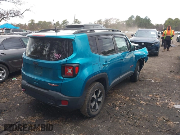 ✅ 2021 Jeep Renegade Trailhawk • VIN: ZACNJDC12MPN32538 • Lot: 43686690. Wystawiony na IAAI z przebiegiem 58 803 mil. Bezpłatny archiwum sprzedaży aukcyjnych z USA i szczegółowy raport historii pojazdu na DreamBid. Zdjęcie 4.