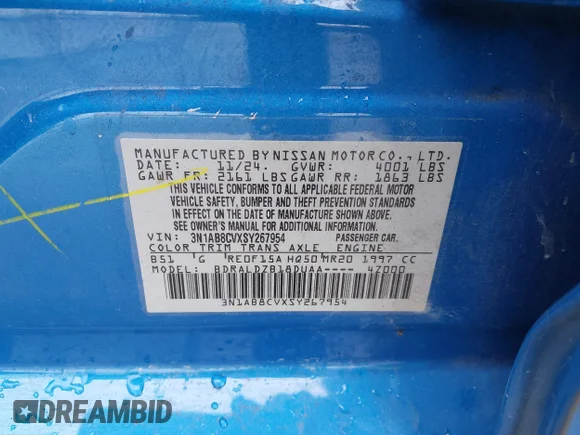 ✅ 2025 Nissan Sentra SV • VIN: 3N1AB8CVXSY267954 • Lot: 43712513. Wystawiony na IAAI z przebiegiem 24 085 mil. Bezpłatny archiwum sprzedaży aukcyjnych z USA i szczegółowy raport historii pojazdu na DreamBid. Zdjęcie 9.