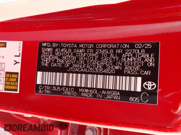 ✅ 2025 Toyota Prius LE • VIN: JTDACAAU3S3054820 • Lot: 44060425. Wystawiony na IAAI z przebiegiem 8 870 mil. Bezpłatny archiwum sprzedaży aukcyjnych z USA i szczegółowy raport historii pojazdu na DreamBid. Zdjęcie 9.