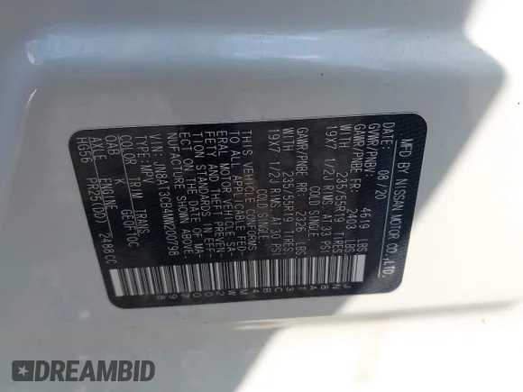 ✅ 2021 Nissan Rogue SL • VIN: JN8AT3CB4MW200798 • Lot: 44963280. Wystawiony na IAAI z przebiegiem 157 549 mil. Bezpłatny archiwum sprzedaży aukcyjnych z USA i szczegółowy raport historii pojazdu na DreamBid. Zdjęcie 9.