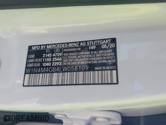 ✅ 2020 Mercedes-Benz GLB 250 • VIN: W1N4M4GB4LW058109 • Lot: 44808390. Wystawiony na IAAI z przebiegiem 68 755 mil. Bezpłatny archiwum sprzedaży aukcyjnych z USA i szczegółowy raport historii pojazdu na DreamBid. Zdjęcie 9.
