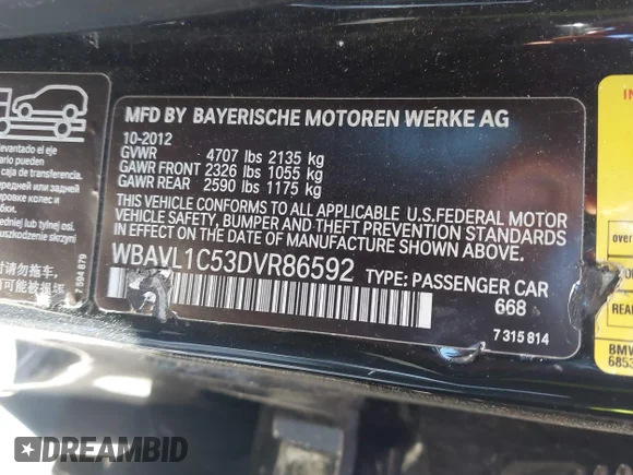 ✅ 2013 BMW X1 xDrive28i • VIN: WBAVL1C53DVR86592 • Lot: 43089054. Wystawiony na IAAI z przebiegiem 189 156 mil. Bezpłatny archiwum sprzedaży aukcyjnych z USA i szczegółowy raport historii pojazdu na DreamBid. Zdjęcie 9.
