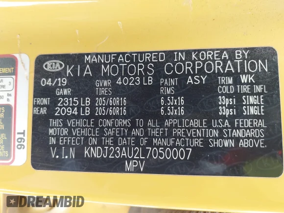 ✅ 2020 Kia Soul LX • VIN: KNDJ23AU2L7050007 • Лот: 45237567. Опубліковано раніше на IAAI з пробігом 106 502 миль. Безкоштовний доступ до архіву аукціонних продажів зі США та докладний звіт про історію автомобіля на DreamBid. Зображення 9.