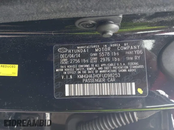 ✅ 2015 Hyundai Equus Signature • VIN: KMHGH4JH0FU098253 • Lot: 42227705. Listed on IAAI with 62,415 mi. Free auction sales archive from the USA and detailed vehicle history report at DreamBid. Image 9.