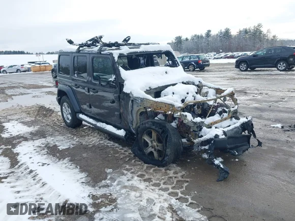 ✅ 2021 Jeep Wrangler Unlimited Sport S • VIN: 1C4HJXDN5MW531650 • Lot: 43954198. Listed on IAAI with 75,000 mi. Free auction sales archive from the USA and detailed vehicle history report at DreamBid. Image 1.