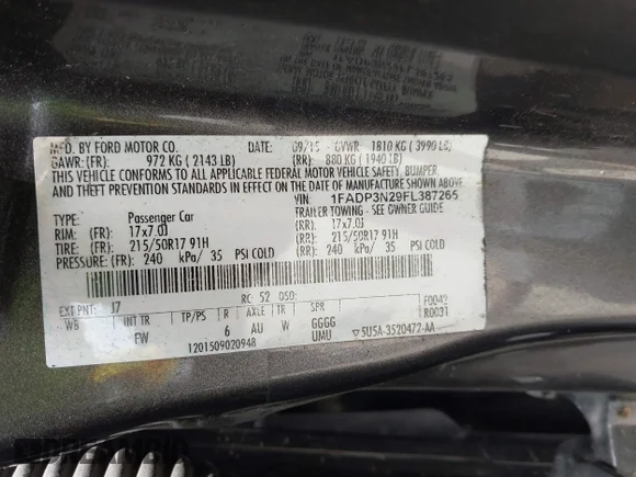 ✅ 2015 Ford Focus Titanium • VIN: 1FADP3N29FL387265 • Lot: 45456844. Wystawiony na IAAI z przebiegiem 152 087 mil. Bezpłatny archiwum sprzedaży aukcyjnych z USA i szczegółowy raport historii pojazdu na DreamBid. Zdjęcie 9.