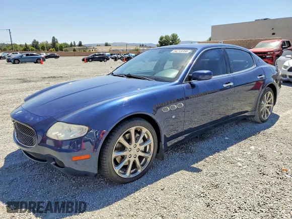 ✅ 2008 Maserati Quattroporte • VIN: ZAMFE39A380039343 • Lot: 54213356. Listed on Copart with 44,755 mi. Free auction sales archive from the USA and detailed vehicle history report at DreamBid. Image 1.