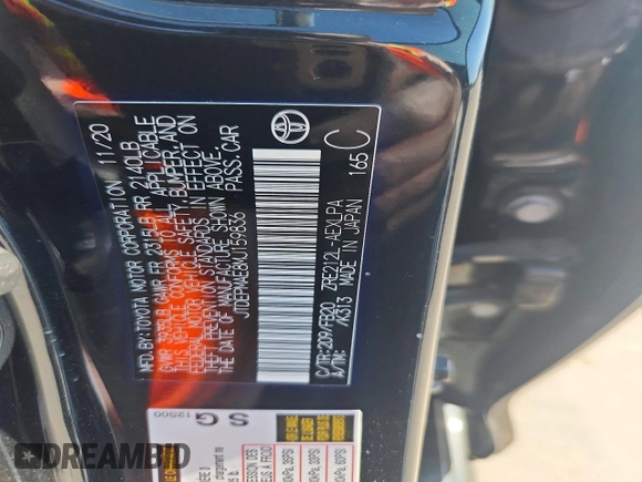 ✅ 2021 Toyota Corolla LE • VIN: JTDEPMAE8MJ159836 • Lot: 47126156. Wystawiony na Copart z przebiegiem 69 346 mil. Bezpłatny archiwum sprzedaży aukcyjnych z USA i szczegółowy raport historii pojazdu na DreamBid. Zdjęcie 12.