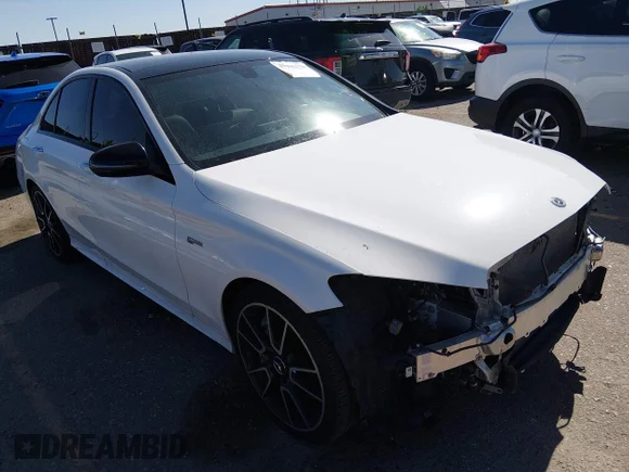 ✅ 2018 Mercedes-Benz C 43 AMG • VIN: 55SWF6EB1JU275559 • Lot: 45102570. Listed on IAAI with 49,987 mi. Free auction sales archive from the USA and detailed vehicle history report at DreamBid. Image 1.