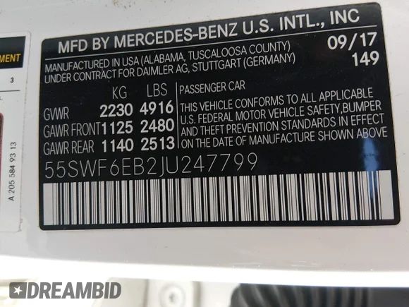 ✅ 2018 Mercedes-Benz C 43 AMG • VIN: 55SWF6EB2JU247799 • Лот: 45148774. Опубликован ранее на IAAI с пробегом 91 373 миль. Бесплатный доступ к архиву аукционных продаж из США и подробный отчёт об истории автомобиля на DreamBid. Изображение 9.