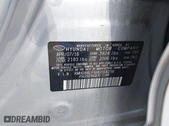 ✅ 2017 Hyundai Elantra SE • VIN: KMHD84LF6HU164256 • Лот: 44699290. Опубликован ранее на IAAI с пробегом 132 084 миль. Бесплатный доступ к архиву аукционных продаж из США и подробный отчёт об истории автомобиля на DreamBid. Изображение 9.