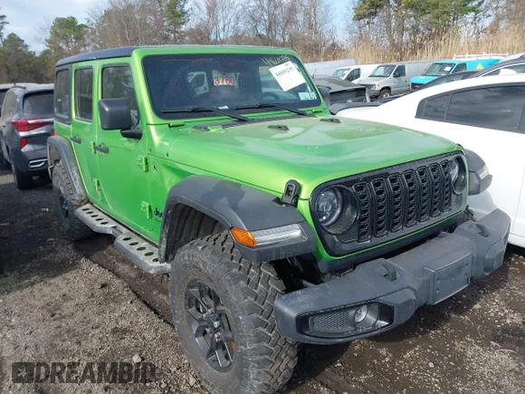 ✅ 2025 Jeep Wrangler Willys • VIN: 1C4PJXDG7SW567088 • Лот: 44609235. Опубликован ранее на IAAI с пробегом 12 620 миль. Бесплатный доступ к архиву аукционных продаж из США и подробный отчёт об истории автомобиля на DreamBid. Изображение 1.