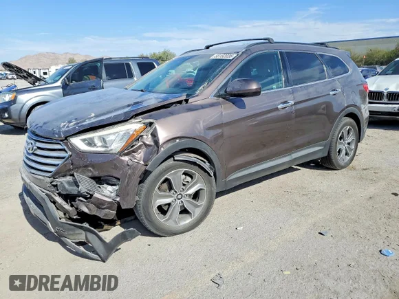 ✅ 2015 Hyundai Santa Fe GLS • VIN: KM8SMDHF4FU098735 • Lot: 58152036. Listed on Copart with 104,679 mi. Free auction sales archive from the USA and detailed vehicle history report at DreamBid. Image 1.