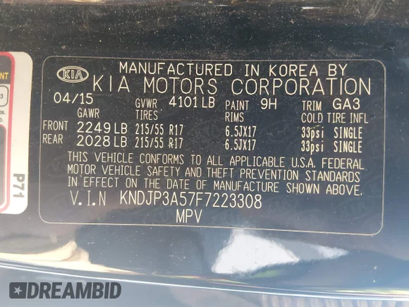 ✅ 2015 Kia Soul + • VIN: KNDJP3A57F7223308 • Лот: 44980241. Опубликован ранее на IAAI с пробегом 102 047 миль. Бесплатный доступ к архиву аукционных продаж из США и подробный отчёт об истории автомобиля на DreamBid. Изображение 9.