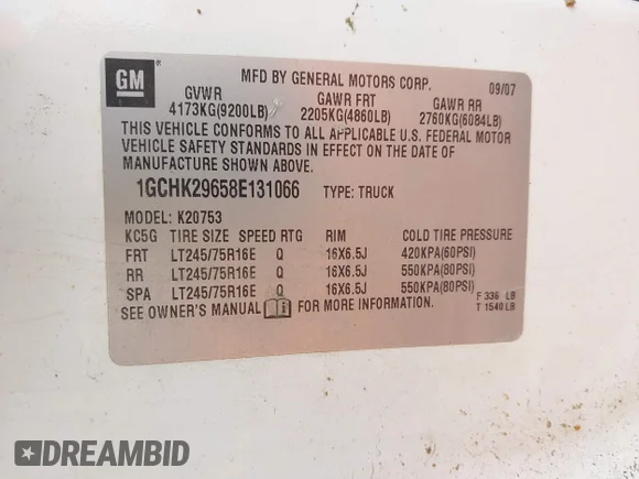 ✅ 2008 Chevrolet Silverado 2500HD LTZ • VIN: 1GCHK29658E131066 • Lot: 41928654. Wystawiony na IAAI z przebiegiem 279 268 mil. Bezpłatny archiwum sprzedaży aukcyjnych z USA i szczegółowy raport historii pojazdu na DreamBid. Zdjęcie 9.