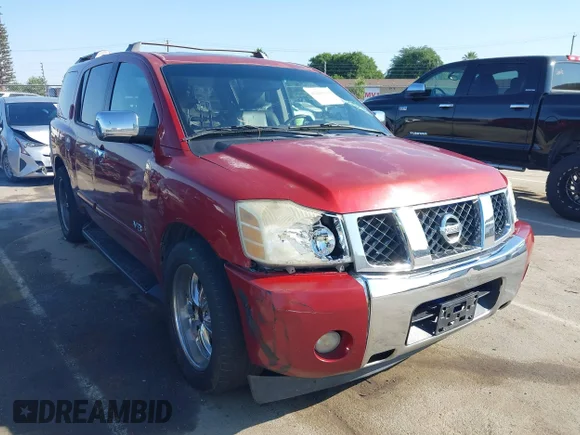✅ 2005 Nissan Armada LE • VIN: 5N1AA08A45N716629 • Lot: 42444184. Wystawiony na IAAI z przebiegiem 225 055 mil. Bezpłatny archiwum sprzedaży aukcyjnych z USA i szczegółowy raport historii pojazdu na DreamBid. Zdjęcie 1.