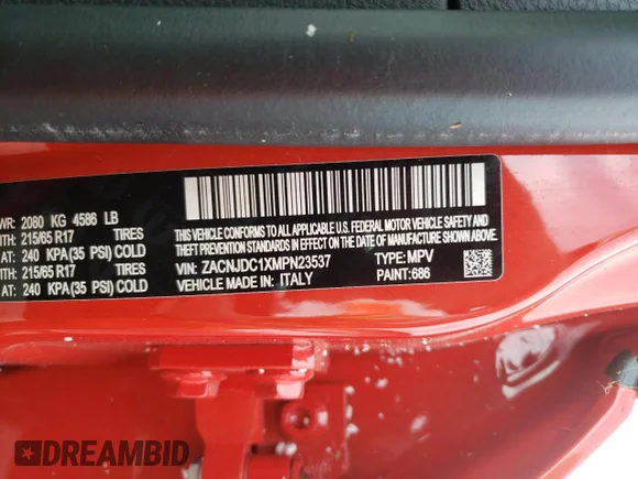✅ 2021 Jeep Renegade Trailhawk • VIN: ZACNJDC1XMPN23537 • Lot: 62717392. Wystawiony na Copart z przebiegiem Nie podano. Bezpłatny archiwum sprzedaży aukcyjnych z USA i szczegółowy raport historii pojazdu na DreamBid. Zdjęcie 10.
