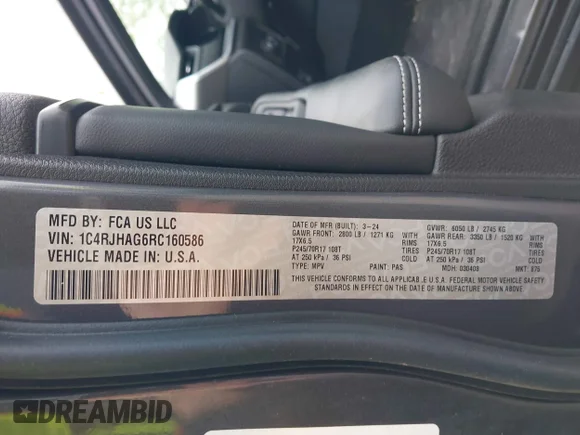 ✅ 2024 Jeep Grand Cherokee Altitude • VIN: 1C4RJHAG6RC160586 • Lot: 45136359. Wystawiony na IAAI z przebiegiem 50 853 mil. Bezpłatny archiwum sprzedaży aukcyjnych z USA i szczegółowy raport historii pojazdu na DreamBid. Zdjęcie 9.